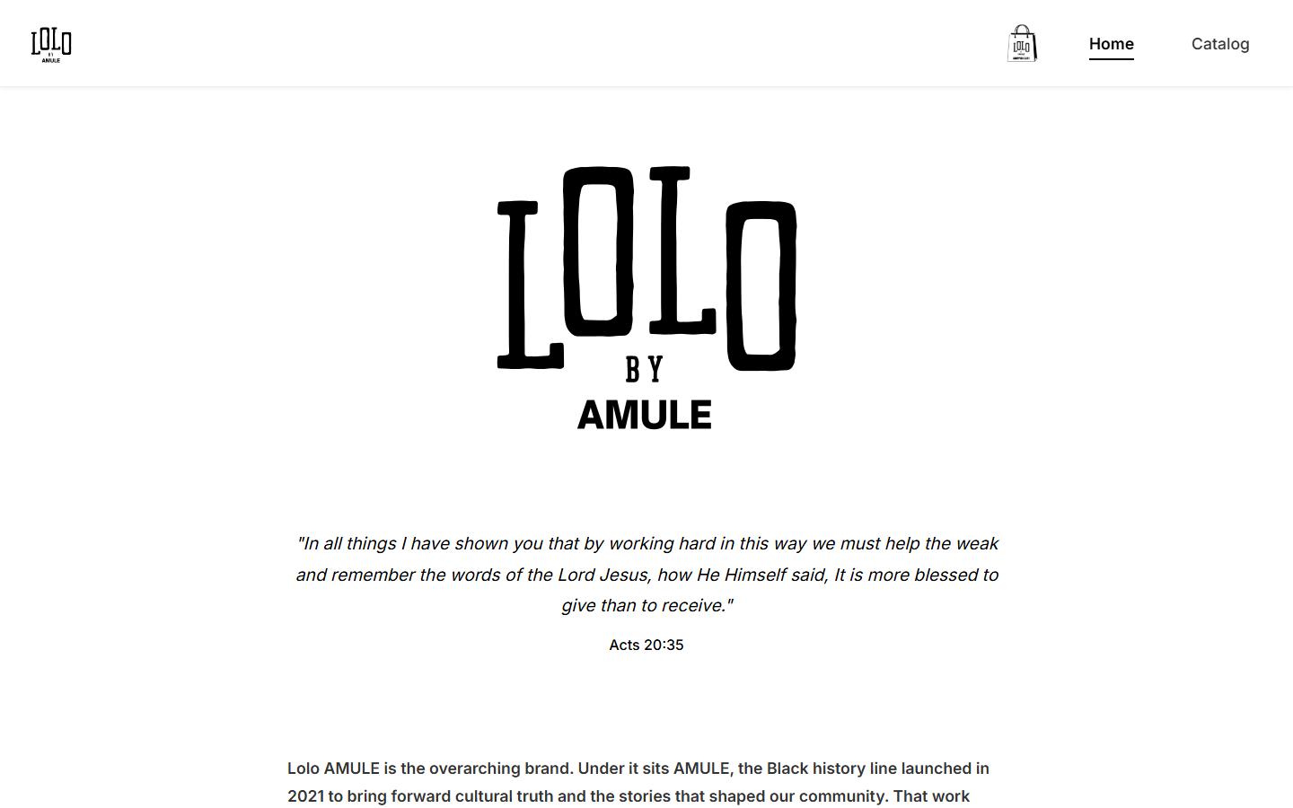 Lolo By AMULE: A Testament in Fashion: the shipped site